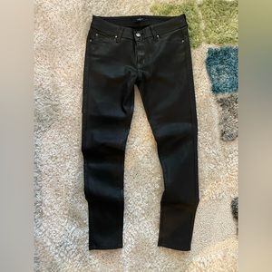 Fidelity Brown Mila Slick Coated Jeans Size 28